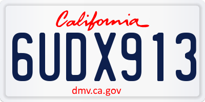 CA license plate 6UDX913