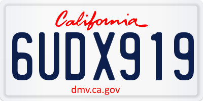 CA license plate 6UDX919
