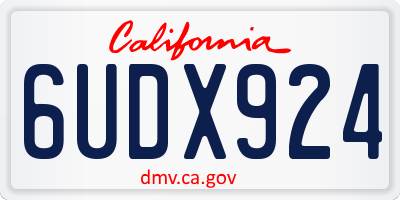 CA license plate 6UDX924