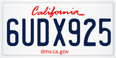 CA license plate 6UDX925