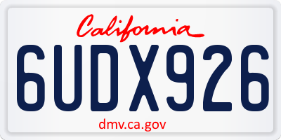 CA license plate 6UDX926
