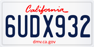 CA license plate 6UDX932