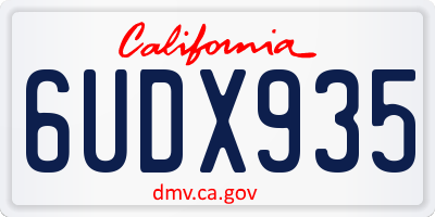 CA license plate 6UDX935