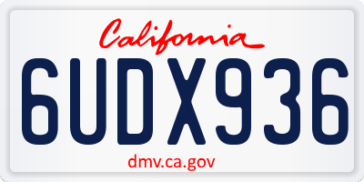 CA license plate 6UDX936