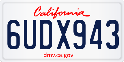 CA license plate 6UDX943