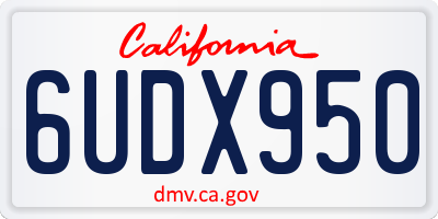 CA license plate 6UDX950