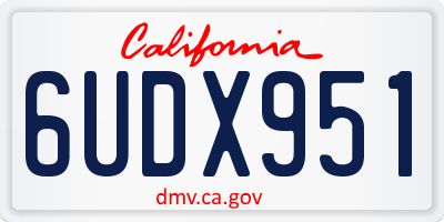CA license plate 6UDX951