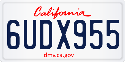 CA license plate 6UDX955