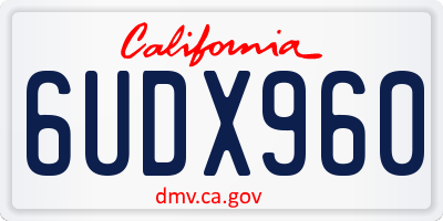 CA license plate 6UDX960