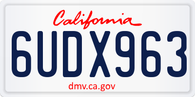 CA license plate 6UDX963