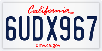 CA license plate 6UDX967