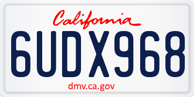 CA license plate 6UDX968