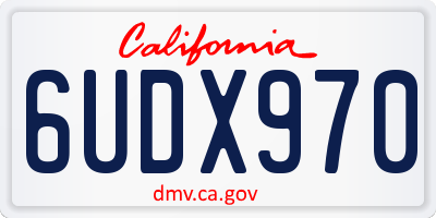 CA license plate 6UDX970
