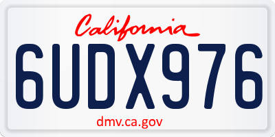 CA license plate 6UDX976