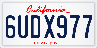 CA license plate 6UDX977