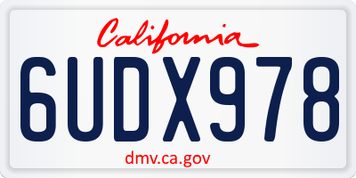 CA license plate 6UDX978
