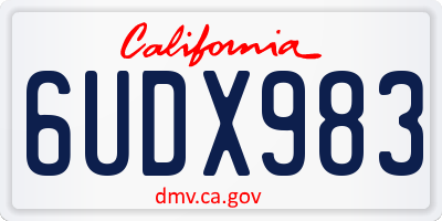 CA license plate 6UDX983