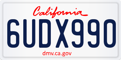 CA license plate 6UDX990