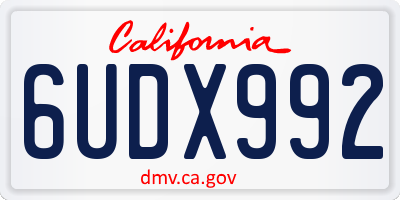 CA license plate 6UDX992