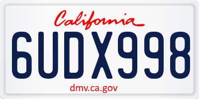 CA license plate 6UDX998