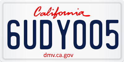 CA license plate 6UDY005