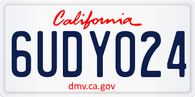 CA license plate 6UDY024