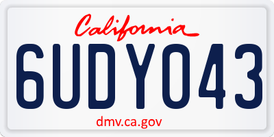 CA license plate 6UDY043
