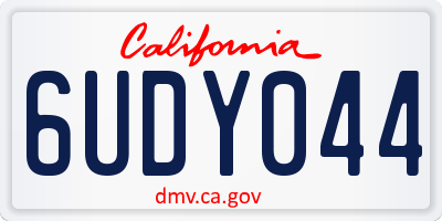 CA license plate 6UDY044