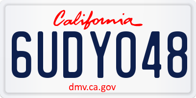 CA license plate 6UDY048