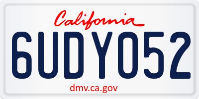 CA license plate 6UDY052