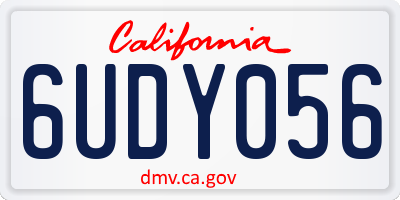CA license plate 6UDY056