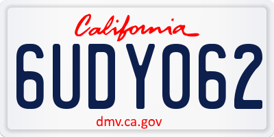 CA license plate 6UDY062