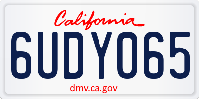 CA license plate 6UDY065