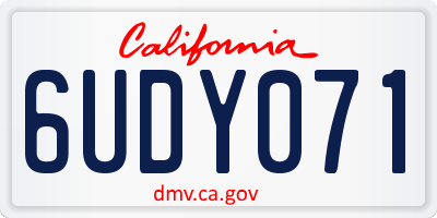 CA license plate 6UDY071
