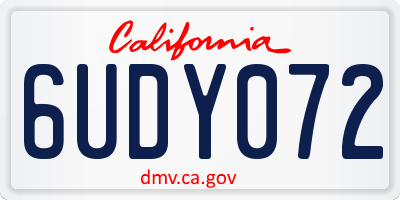 CA license plate 6UDY072