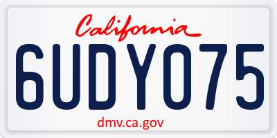 CA license plate 6UDY075