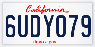 CA license plate 6UDY079