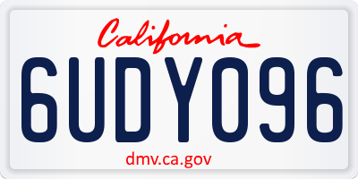 CA license plate 6UDY096