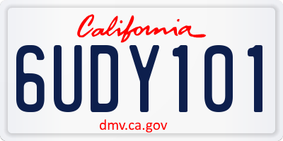 CA license plate 6UDY101