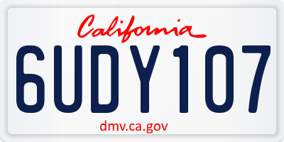 CA license plate 6UDY107
