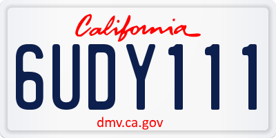 CA license plate 6UDY111