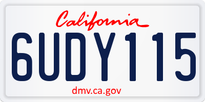 CA license plate 6UDY115
