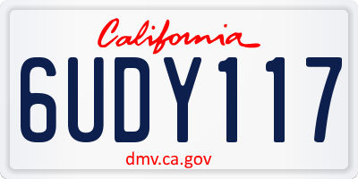 CA license plate 6UDY117