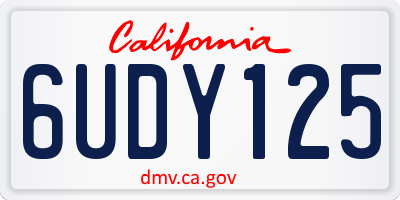 CA license plate 6UDY125