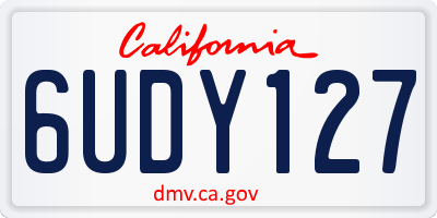 CA license plate 6UDY127