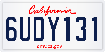 CA license plate 6UDY131