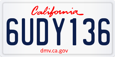 CA license plate 6UDY136