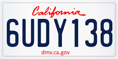 CA license plate 6UDY138