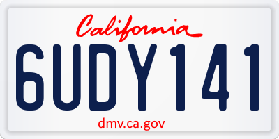 CA license plate 6UDY141