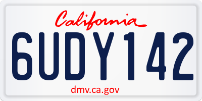 CA license plate 6UDY142